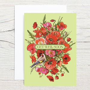 Get Well Poppies 5x7 Single Notecard