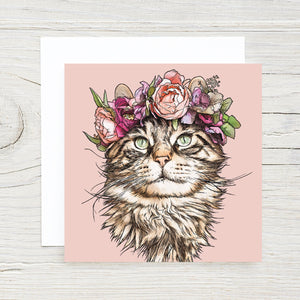 Cat Flowers Gift Card